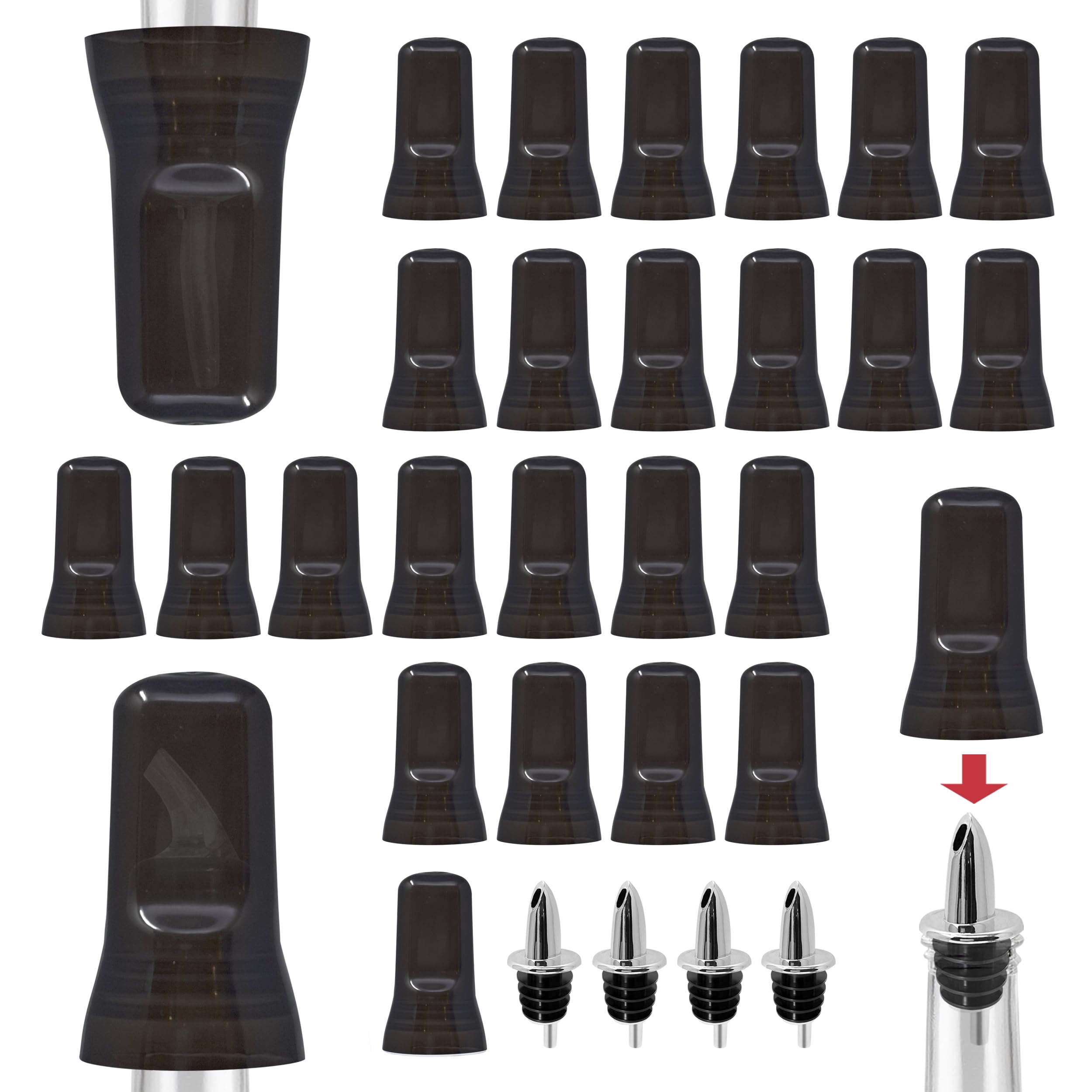 Universal Dust Cap For Pourers Fits All Pourers, Pack Of 24 Pieces