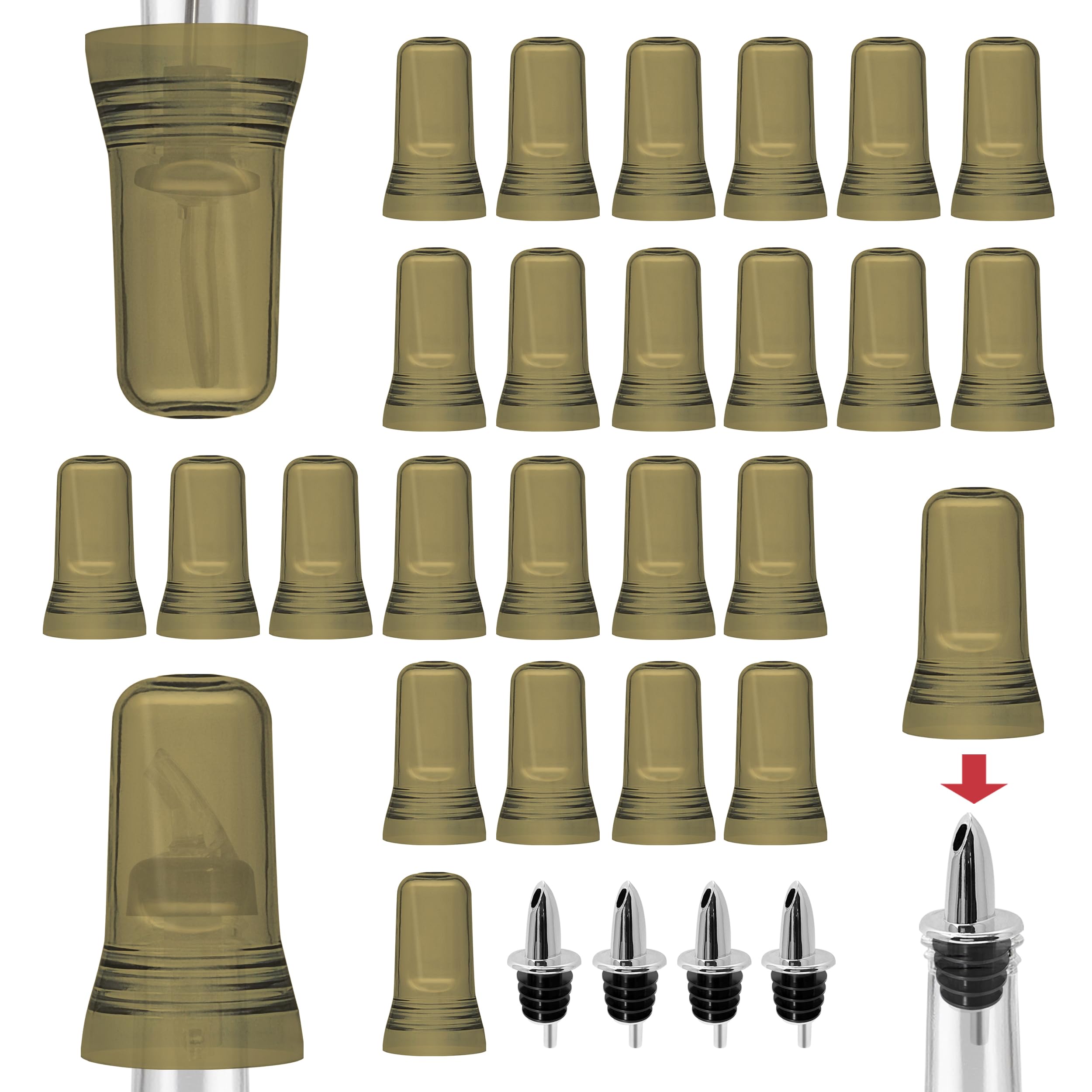 Universal Dust Cap For Pourers Fits All Pourers, Pack Of 24 Pieces
