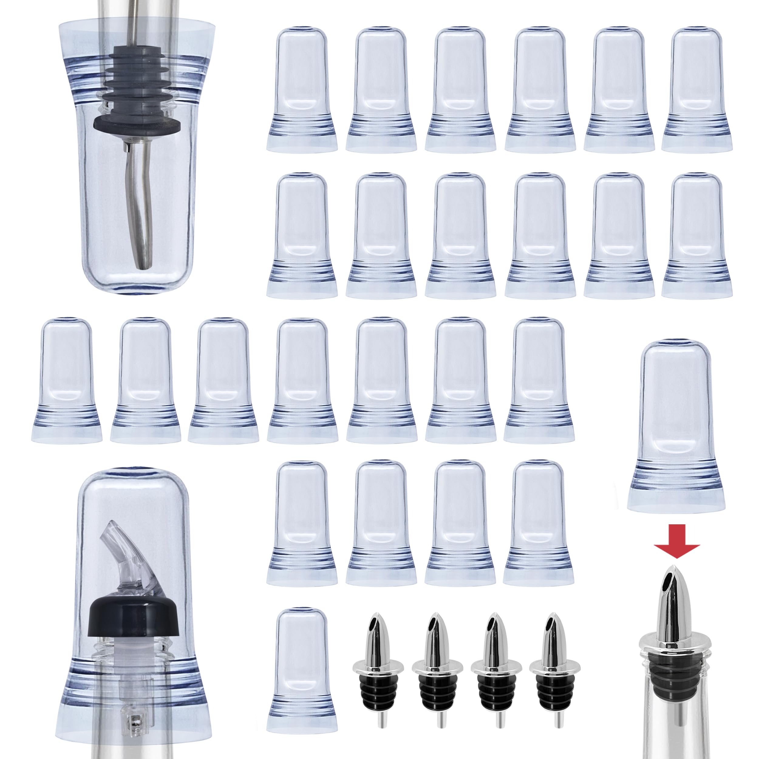 Universal Dust Cap For Pourers Fits All Pourers, Pack Of 24 Pieces
