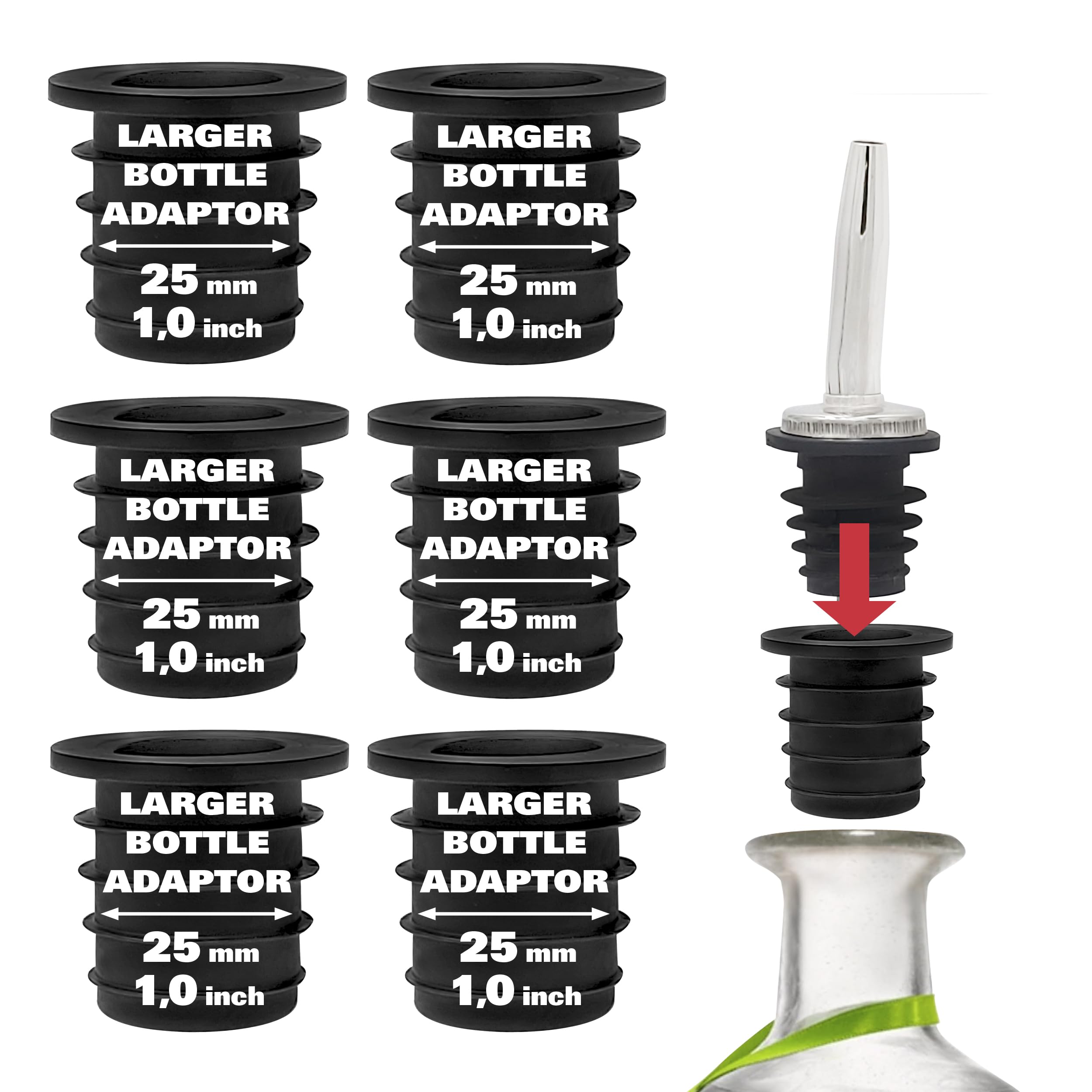 Bottle Pourer Adapter 6 Pcs