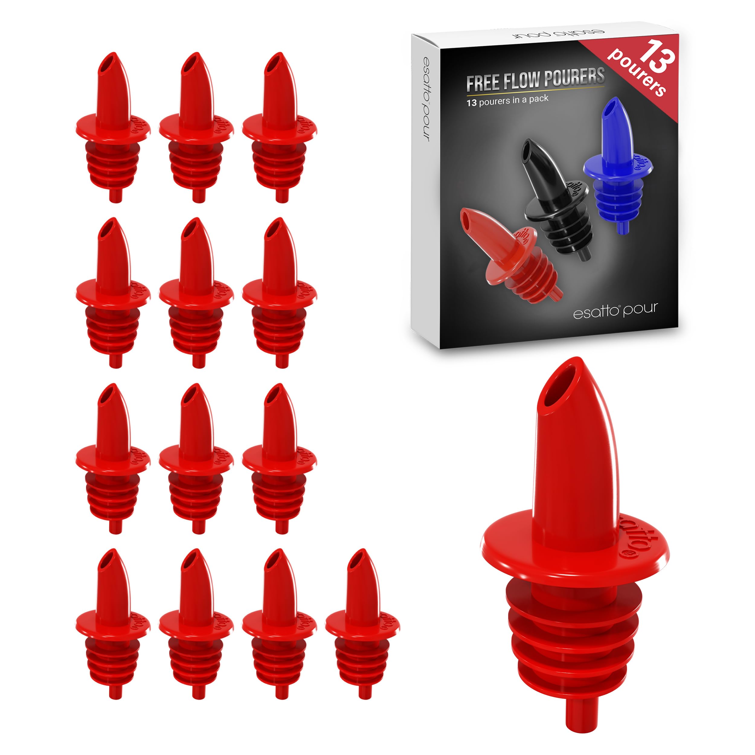 13 Pack Plastic Pourer, Red