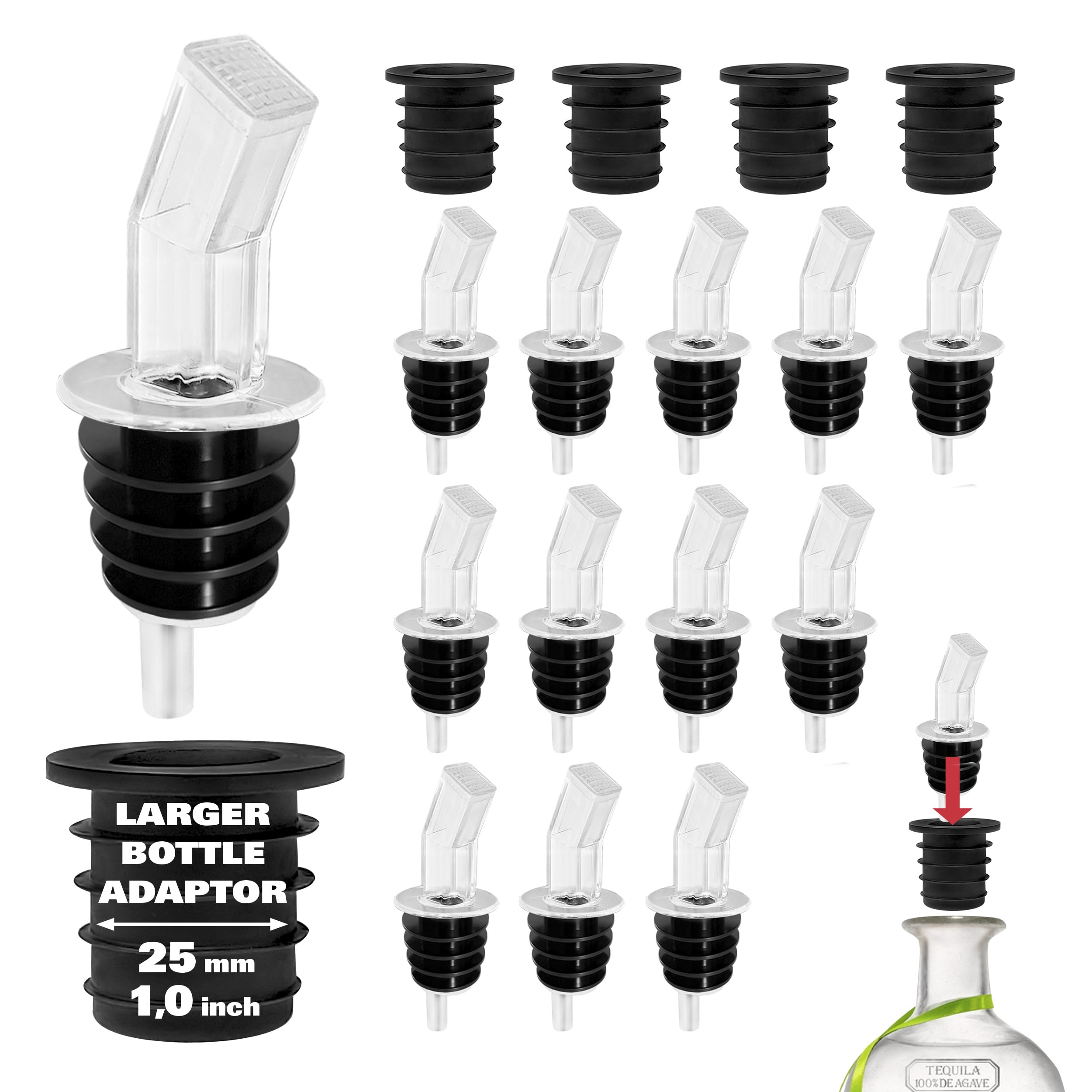 Screen Pourer Without The Collar 12 Pieces, That Includes 4 Oversized Corks
