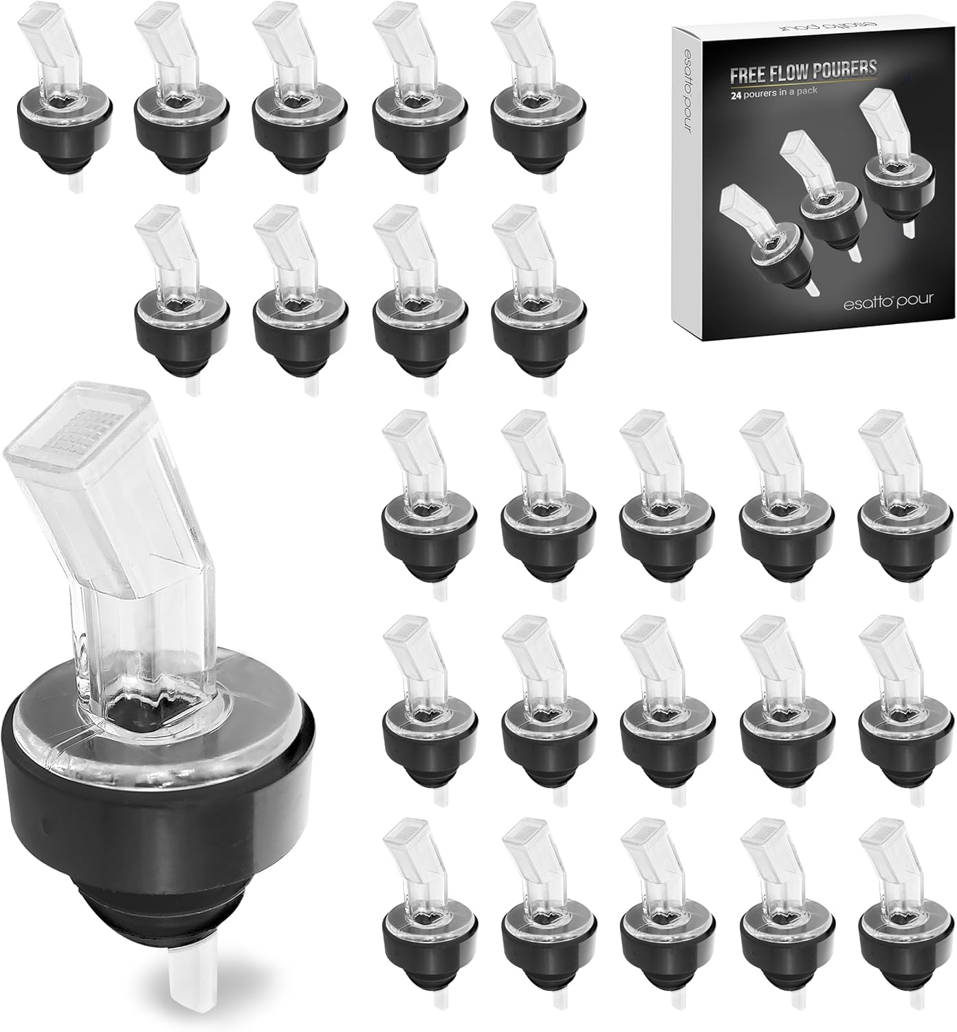 Esatto Liquor Pourer with Screen, 24 Pack