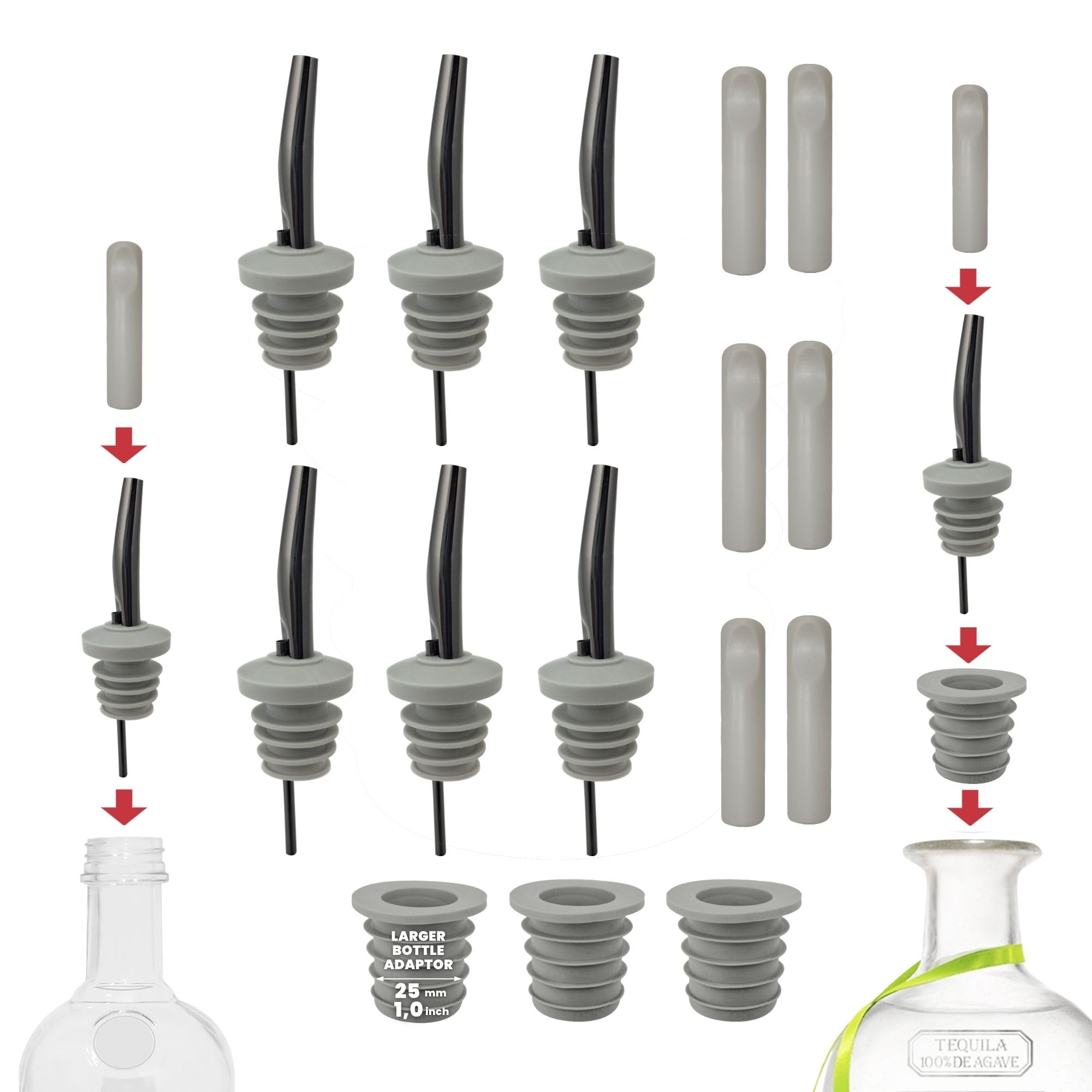 Stainless Steel Drip-Free Liquor Pourers